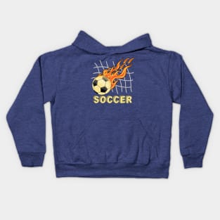 Soccer Ball On Fire Kids Hoodie